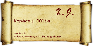 Kopácsy Júlia névjegykártya