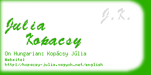 julia kopacsy business card