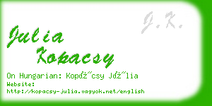 julia kopacsy business card